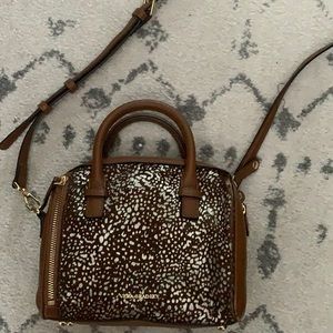 Brown leather and calf hair crossbody!